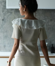 フリルスクープネックサマーニットsdpxyf6013 アイボリー