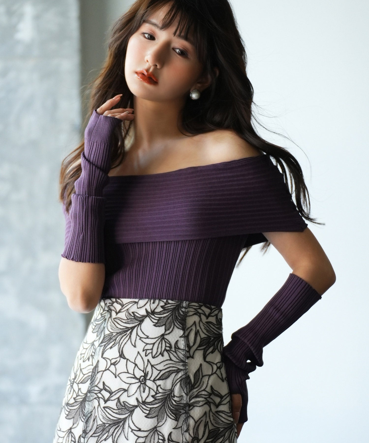 2wayオフショルダーニットプルオーバsdpxyf6016-102-15