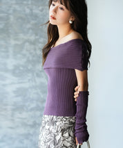 2wayオフショルダーニットプルオーバsdpxyf6016 パープル