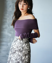 2wayオフショルダーニットプルオーバsdpxyf6016 パープル