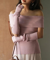 2wayオフショルダーニットプルオーバsdpxyf6016 ピンク