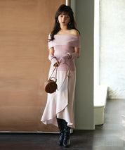 2wayオフショルダーニットプルオーバsdpxyf6016 ピンク