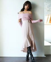 2wayオフショルダーニットプルオーバsdpxyf6016 ピンク