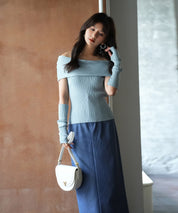 2wayオフショルダーニットプルオーバsdpxyf6016 ブルー