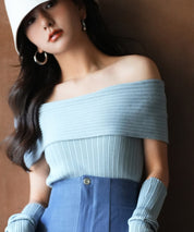 2wayオフショルダーニットプルオーバsdpxyf6016 ブルー