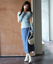 2wayオフショルダーニットプルオーバsdpxyf6016 ブルー