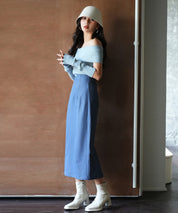 2wayオフショルダーニットプルオーバsdpxyf6016 ブルー