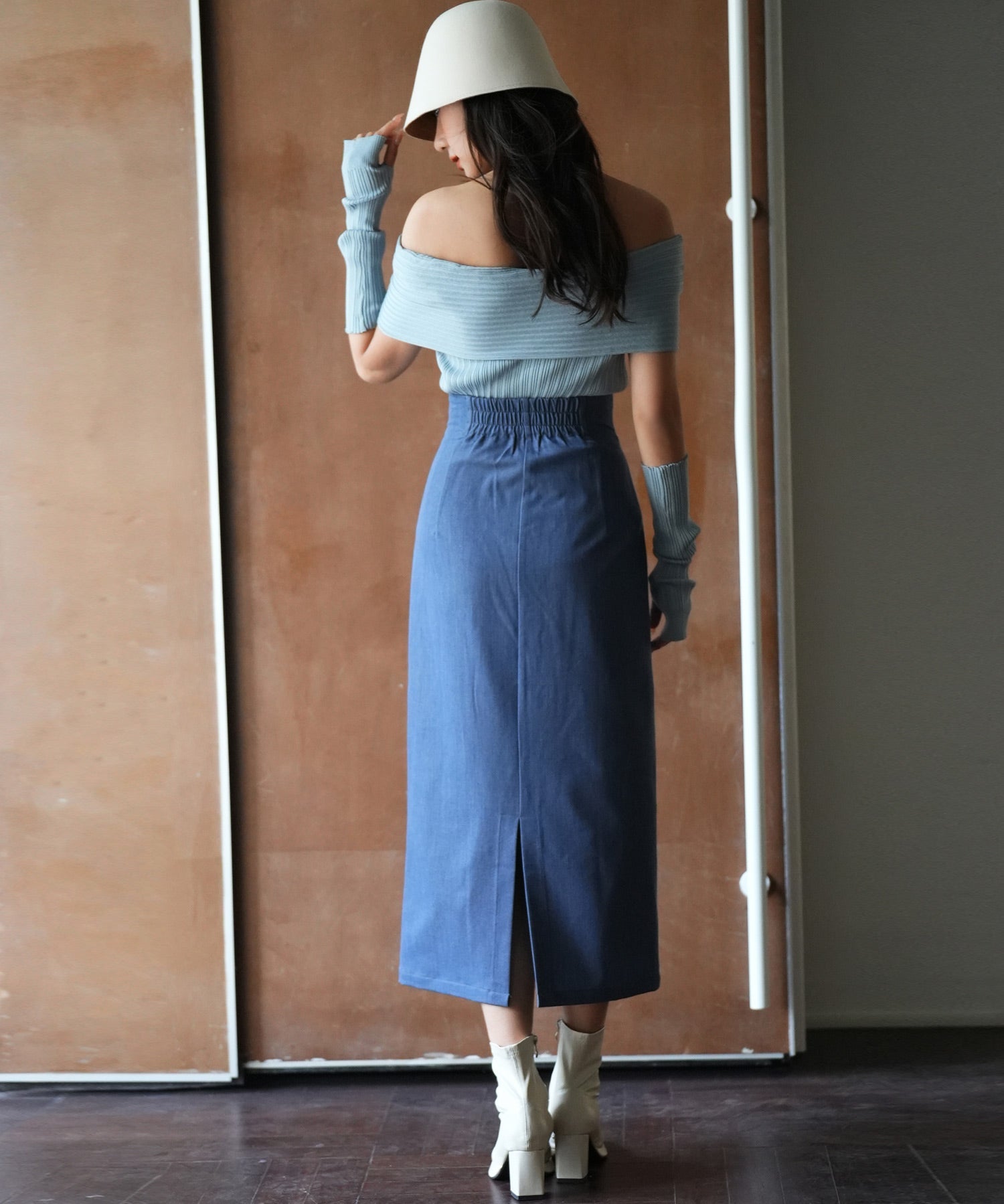 2wayオフショルダーニットプルオーバsdpxyf6016 ブルー