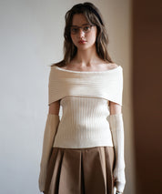 2wayオフショルダーニットプルオーバsdpxyf6016 アイボリー