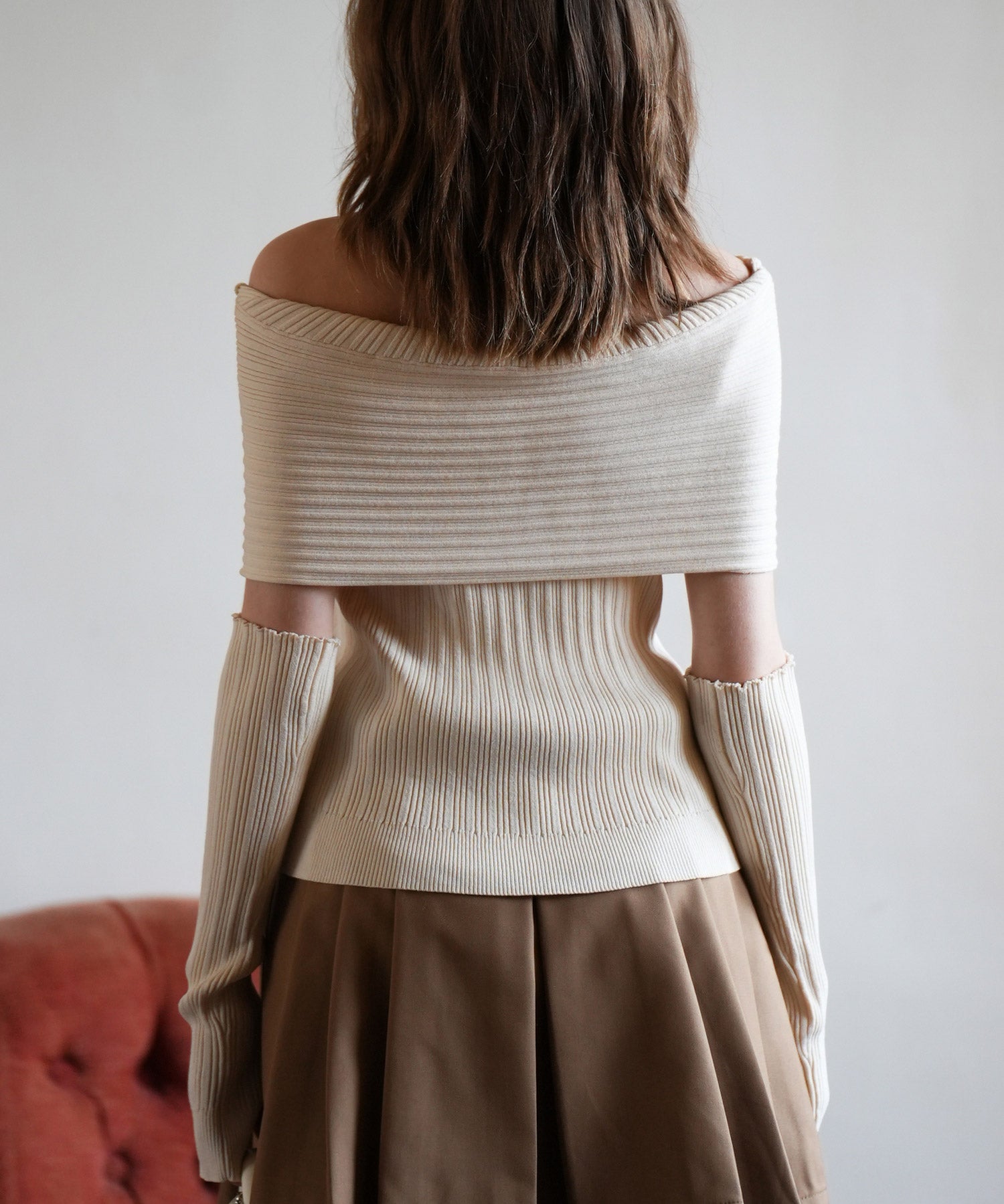 2wayオフショルダーニットプルオーバsdpxyf6016 アイボリー