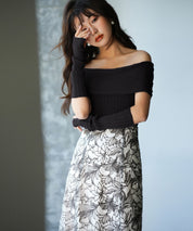 2wayオフショルダーニットプルオーバsdpxyf6016 ブラック