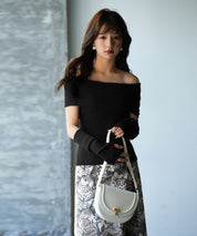 2wayオフショルダーニットプルオーバsdpxyf6016 ブラック