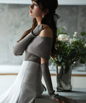 2wayオフショルダーニットプルオーバsdpxyf6016 モカ