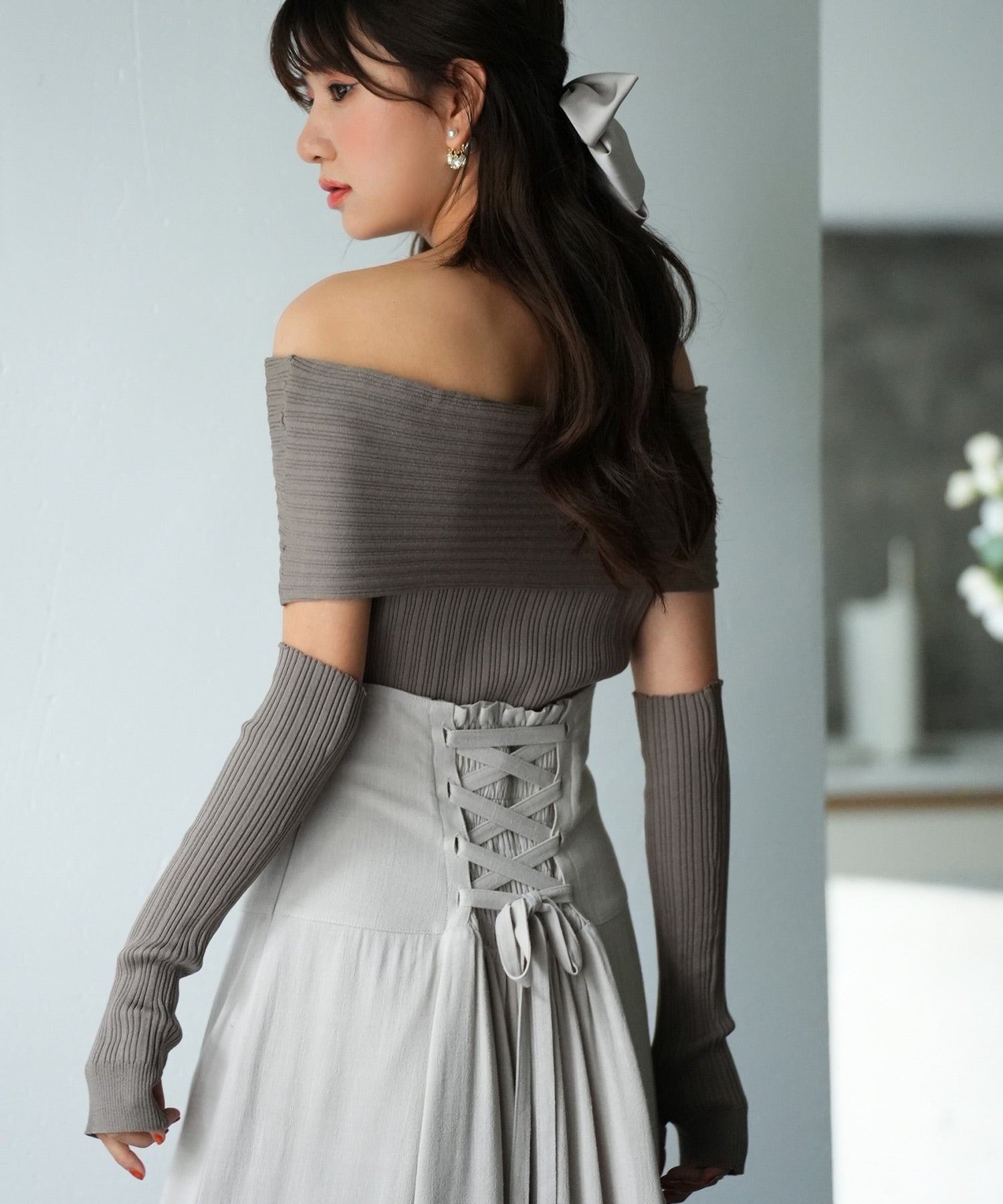 2wayオフショルダーニットプルオーバsdpxyf6016 モカ