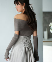 2wayオフショルダーニットプルオーバsdpxyf6016 モカ