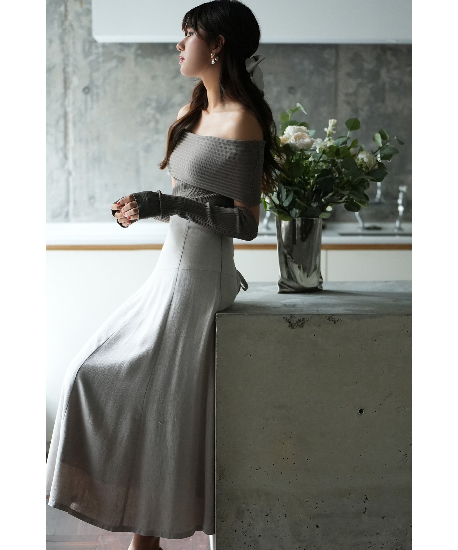 2wayオフショルダーニットプルオーバsdpxyf6016 モカ