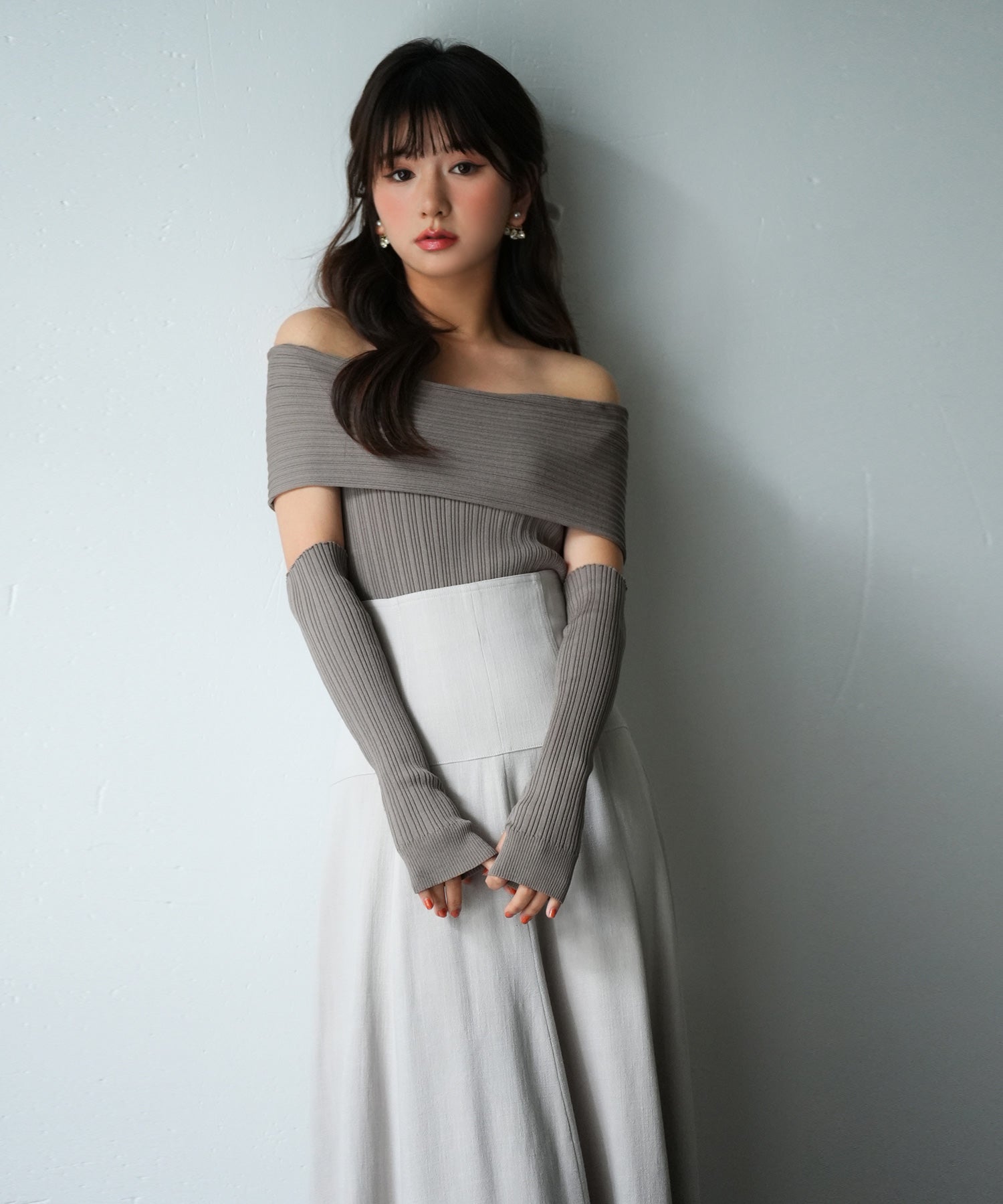 2wayオフショルダーニットプルオーバsdpxyf6016 モカ