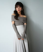 2wayオフショルダーニットプルオーバsdpxyf6016 モカ