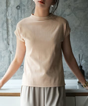 【接触冷感】ベーシックフレンチスリーブサマーニットsdpxyf6032-103-14