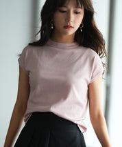 【接触冷感】ベーシックフレンチスリーブサマーニットsdpxyf6032 ピンク