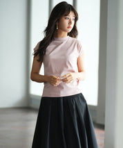 【接触冷感】ベーシックフレンチスリーブサマーニットsdpxyf6032 ピンク