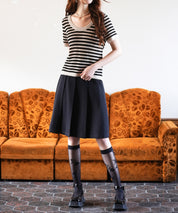 クープネックボーダーサマーニットsdpxyf6050 ブラック