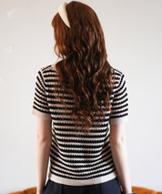 クープネックボーダーサマーニットsdpxyf6050 ブラック