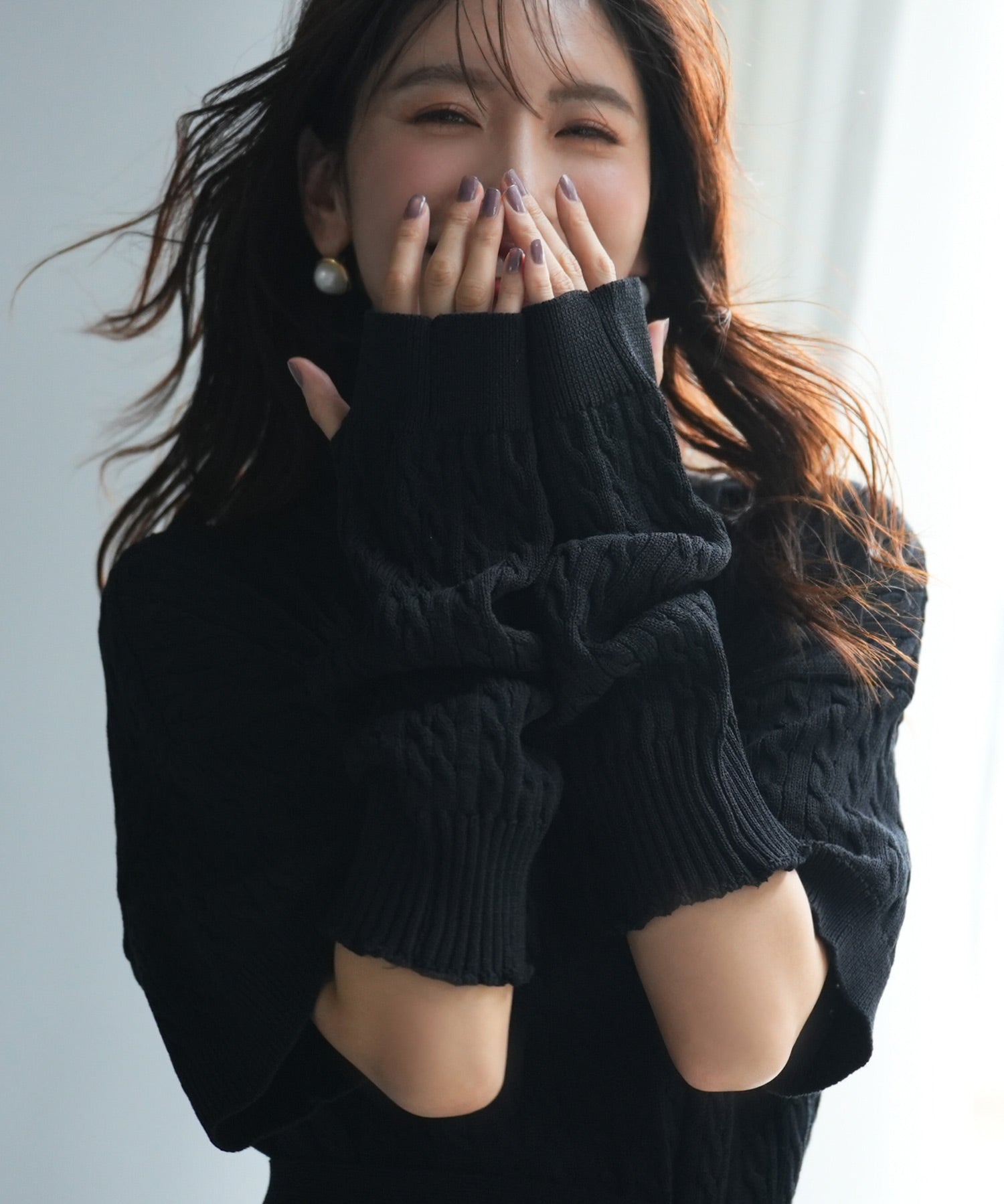 アームウォーマー付き2wayニットミニワンピースsdpxyf6060 ブラック