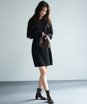 アームウォーマー付き2wayニットミニワンピースsdpxyf6060 ブラック