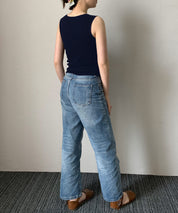 Vネックノースリーブサマーリブニットsdpxyf6083 ネイビー