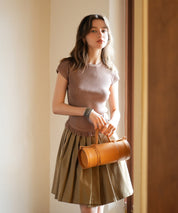 クルーネックフリンジ裾サマーニットsdpxyf6093 ブラウン