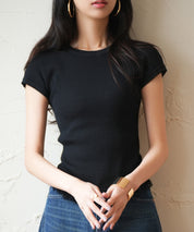 クルーネックフリンジ裾サマーニットsdpxyf6093 ブラック