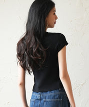 クルーネックフリンジ裾サマーニットsdpxyf6093 ブラック