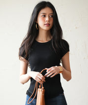 クルーネックフリンジ裾サマーニットsdpxyf6093 ブラック