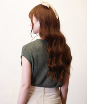 透かし編みフリンジデザインサマーニットsdpxyf6108 カーキ