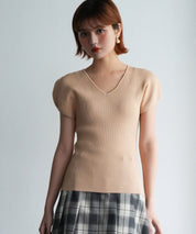 フレンチスリーブVネックニットsdpxyf6111-102-14