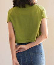 ラグランスリーブポロネックサマーニットsdpxyf6115 グリーン