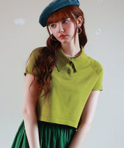 ラグランスリーブポロネックサマーニットsdpxyf6115 グリーン