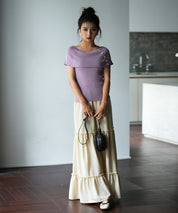 ケープ風2way半袖サマーニットsdpxyf6116 ラベンダー