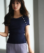 ケープ風2way半袖サマーニットsdpxyf6116-103-16