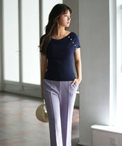 ケープ風2way半袖サマーニットsdpxyf6116 ネイビー