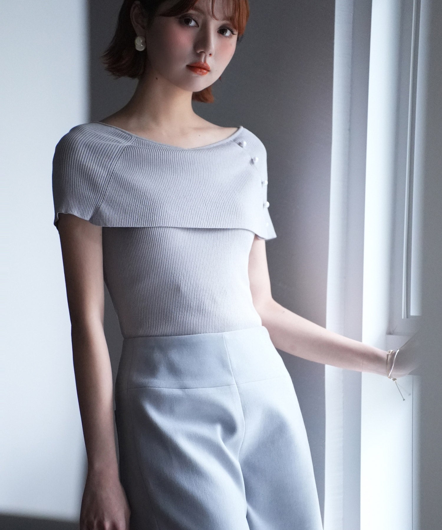 ケープ風2way半袖サマーニットsdpxyf6116-103-18