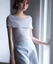 ケープ風2way半袖サマーニットsdpxyf6116-103-18