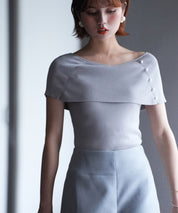 ケープ風2way半袖サマーニットsdpxyf6116 グレー