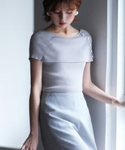 ケープ風2way半袖サマーニットsdpxyf6116 グレー