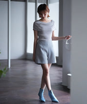 ケープ風2way半袖サマーニットsdpxyf6116 グレー