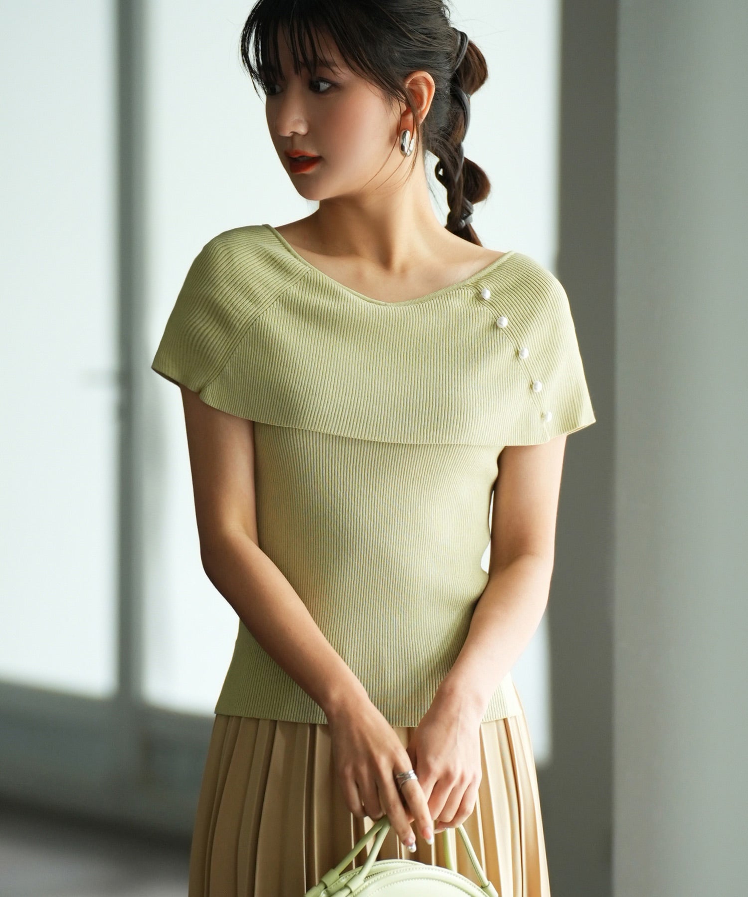 ケープ風2way半袖サマーニットsdpxyf6116-103-28