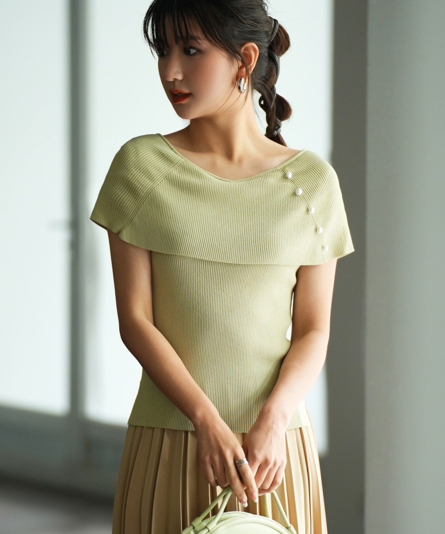 ケープ風2way半袖サマーニットsdpxyf6116-103-28