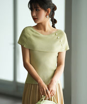 ケープ風2way半袖サマーニットsdpxyf6116-103-28