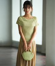 ケープ風2way半袖サマーニットsdpxyf6116 ライム